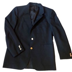 Saporta Mens shop vintage black wool 2 button sport coat blazer size 40